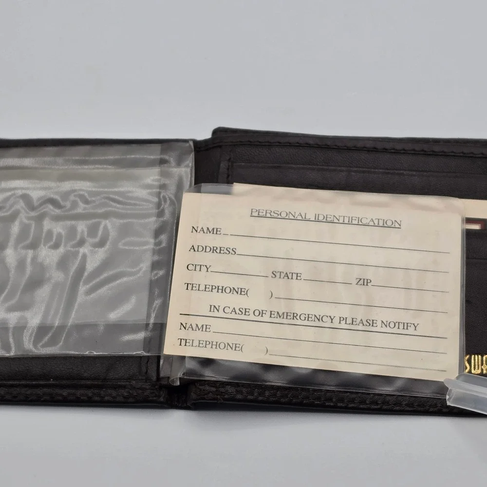 Swank Bifold Wallet Mens OS‎ Black Like New Genuine Leather Card Slots Vintage
